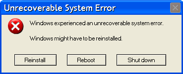 Unrecoverable System Error
